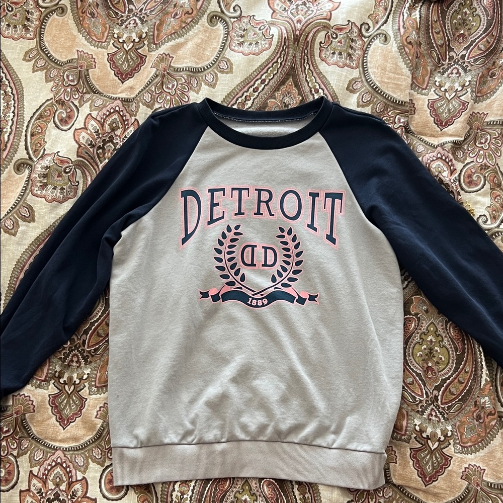 Detroit Sweatshirt - Navy Blue and Grey
